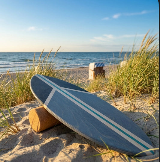 woodybalance Board PEACE BLUE inkl. Ständer