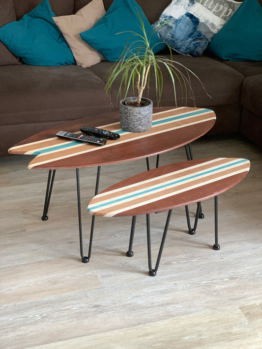woodybalance Board Tisch inkl. abnehmbare stark Klett Tischbeine