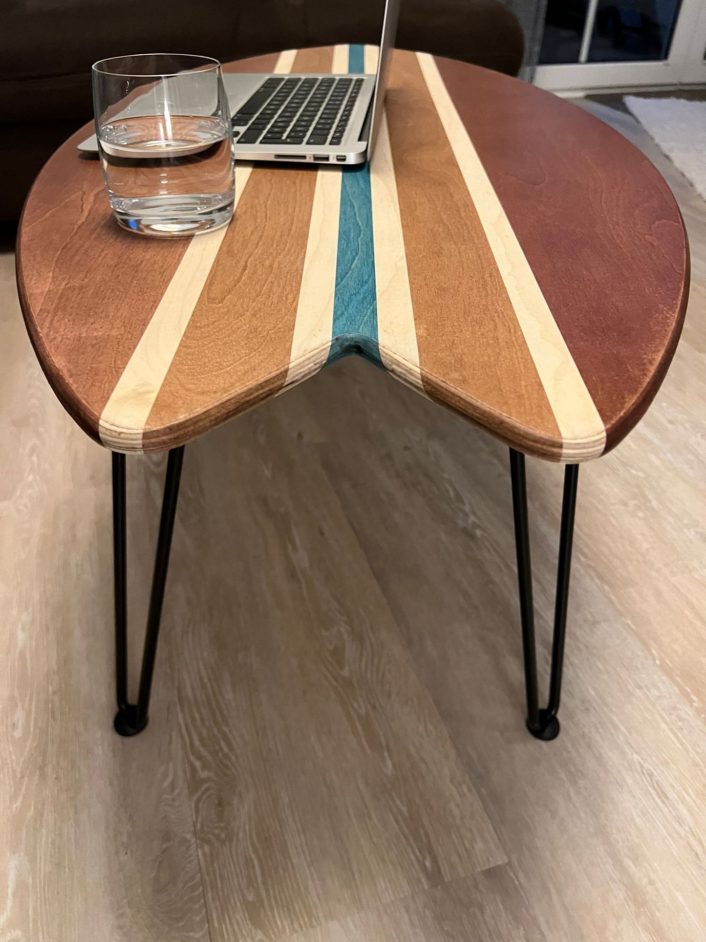 woodybalance Board Tisch inkl. abnehmbare stark Klett Tischbeine