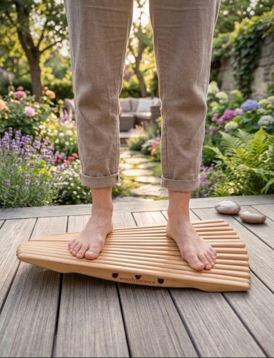 Lamellen Balance Board Holz | Einzigartiger Sprossen-Trainer, Wackelbrett