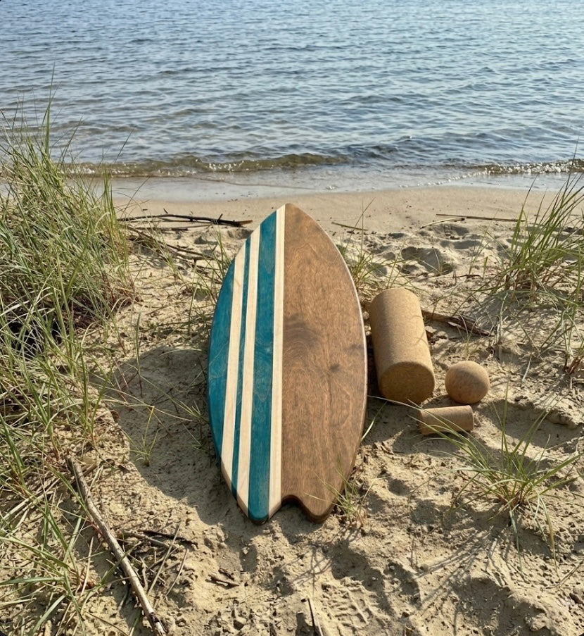 woodybalance Board Oceanside inkl. Ständer | Surf Form