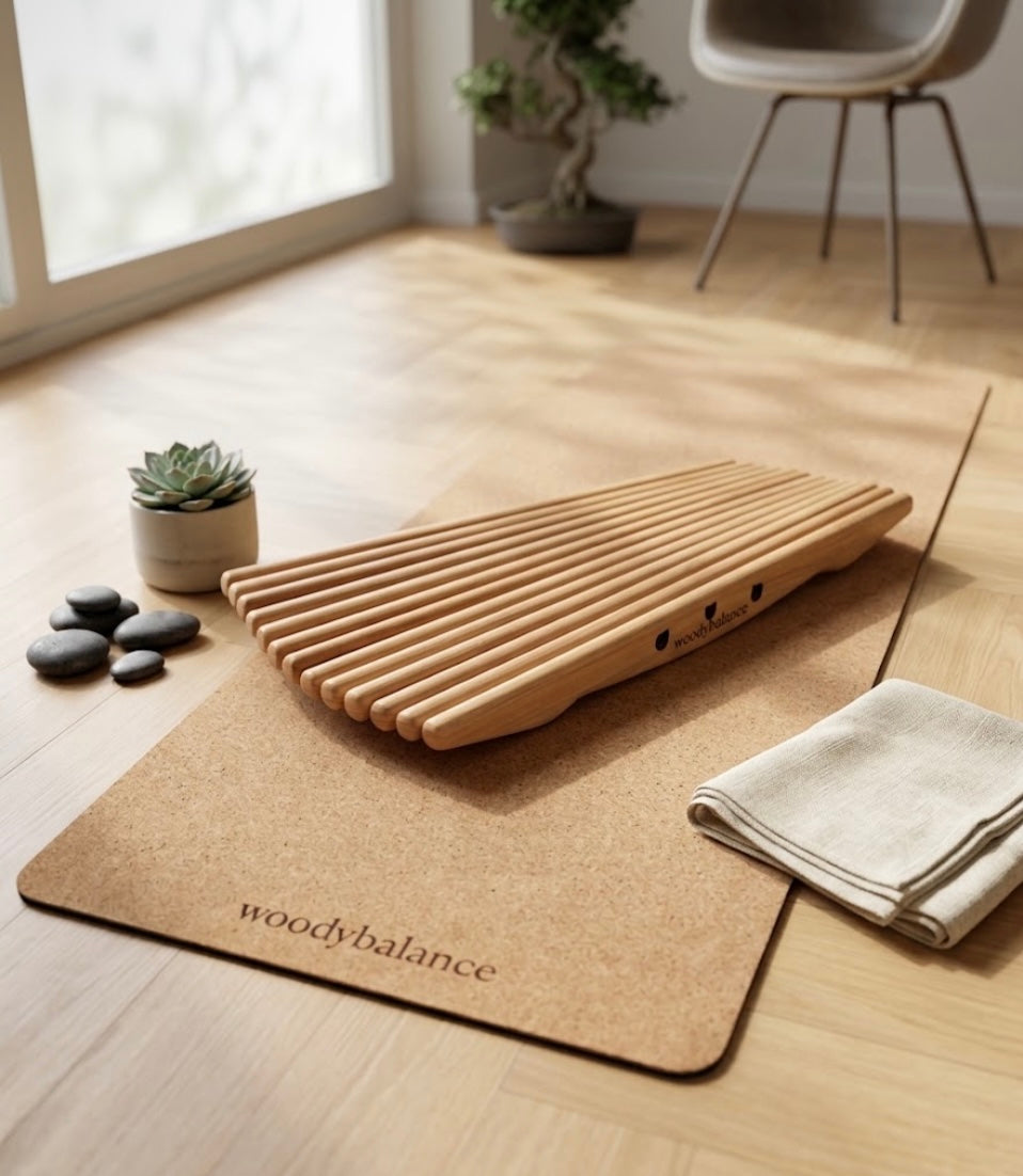 Lamellen Balance Board Holz | Einzigartiger Sprossen-Trainer, Wackelbrett