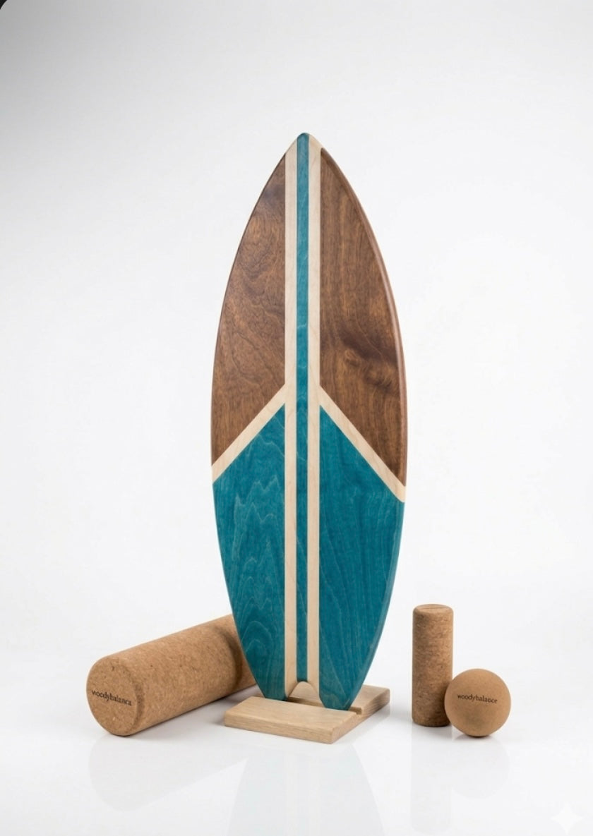 woodybalance Board OCEAN PEACE inkl. Ständer | Surf Form