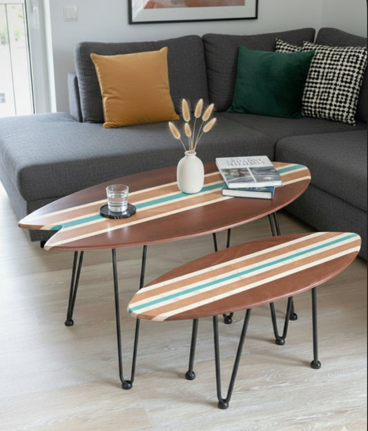 woodybalance Board Tisch inkl. abnehmbare stark Klett Tischbeine