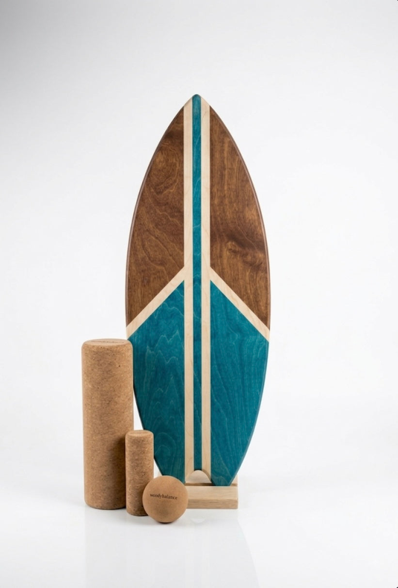 woodybalance Board OCEAN PEACE inkl. Ständer | Surf Form