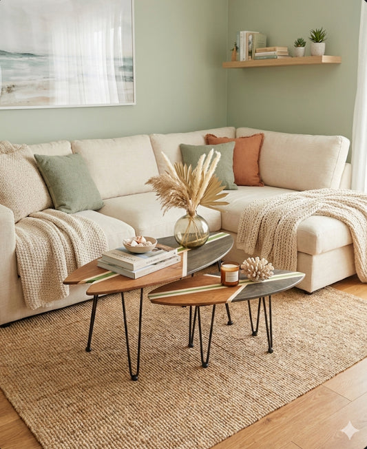 woodybalance Board Tisch inkl. abnehmbare stark Klett Tischbeine