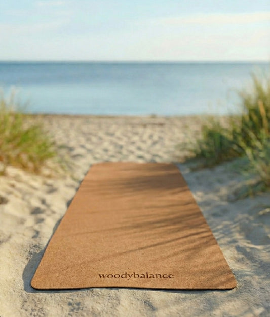 Woodybalance Natur Korkmatte 183x61 cm – rutschfest für Balanceboard, Yoga & Pilates