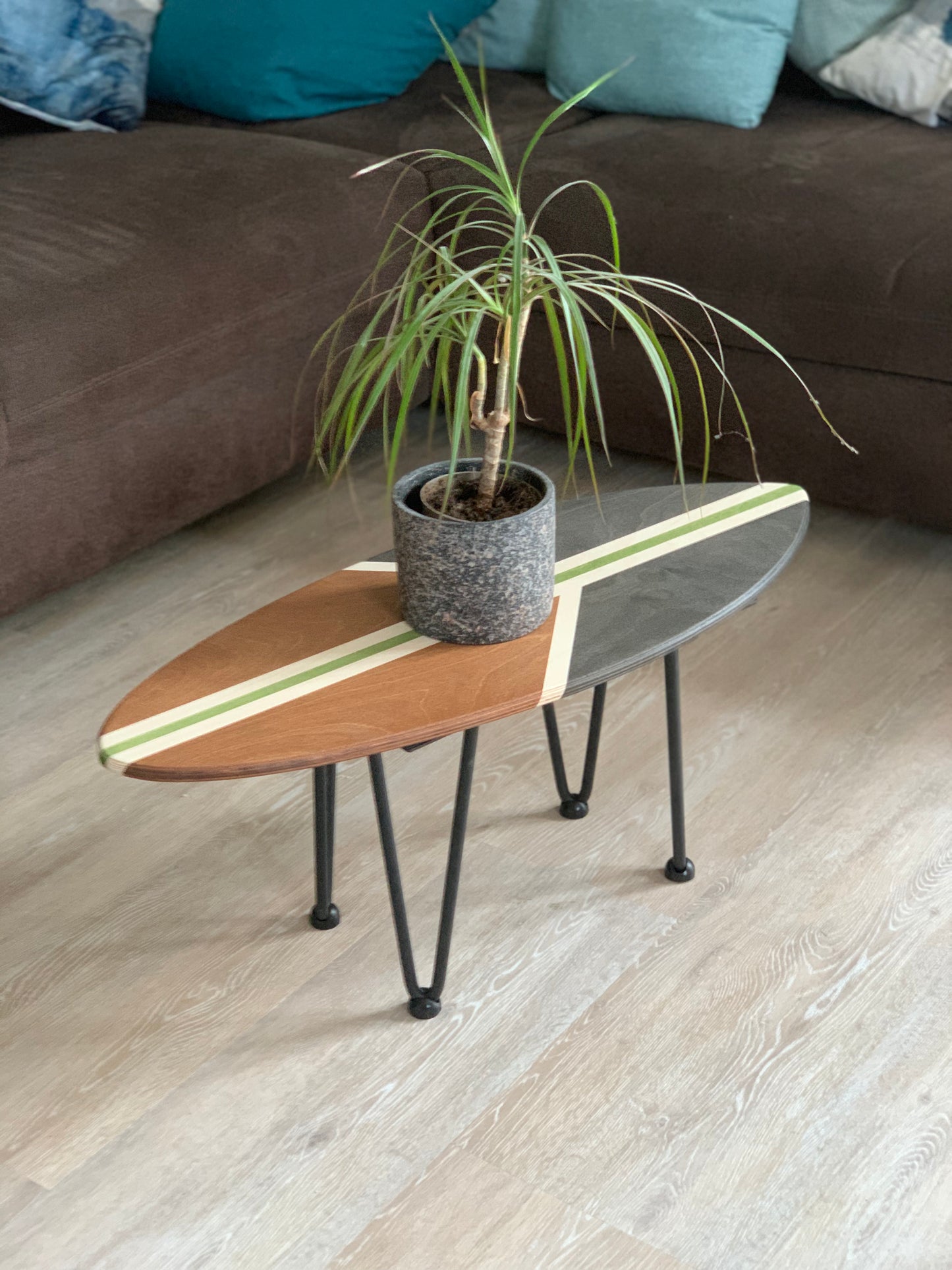 woodybalance Board Tisch inkl. abnehmbare stark Klett Tischbeine