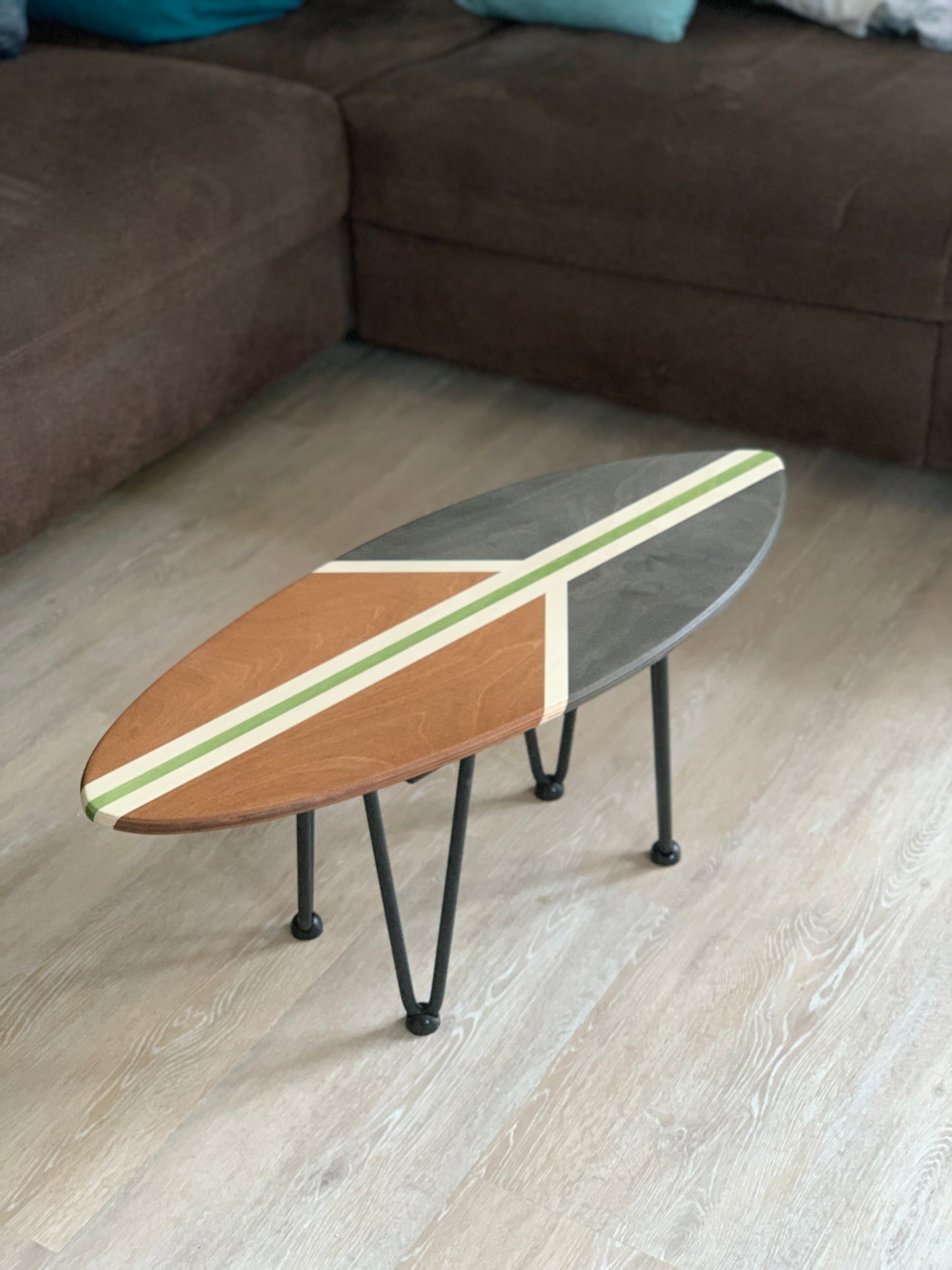 woodybalance Board Tisch inkl. abnehmbare stark Klett Tischbeine