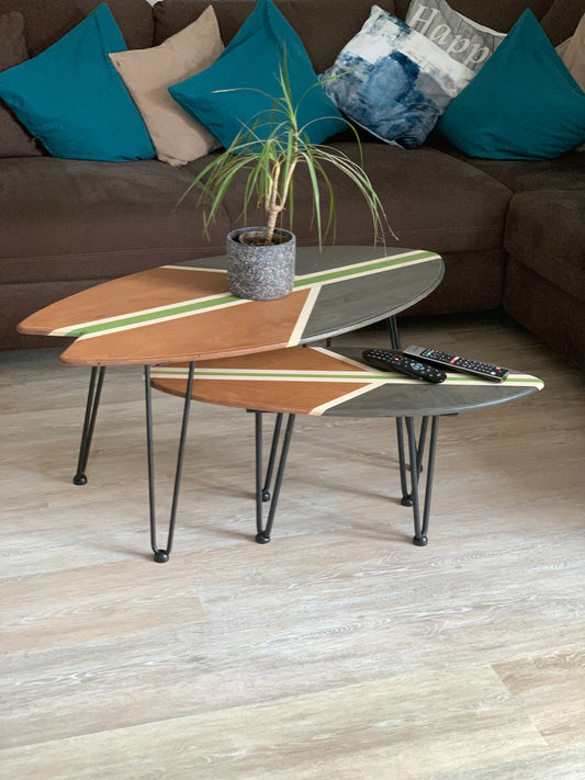 woodybalance Board Tisch inkl. abnehmbare stark Klett Tischbeine