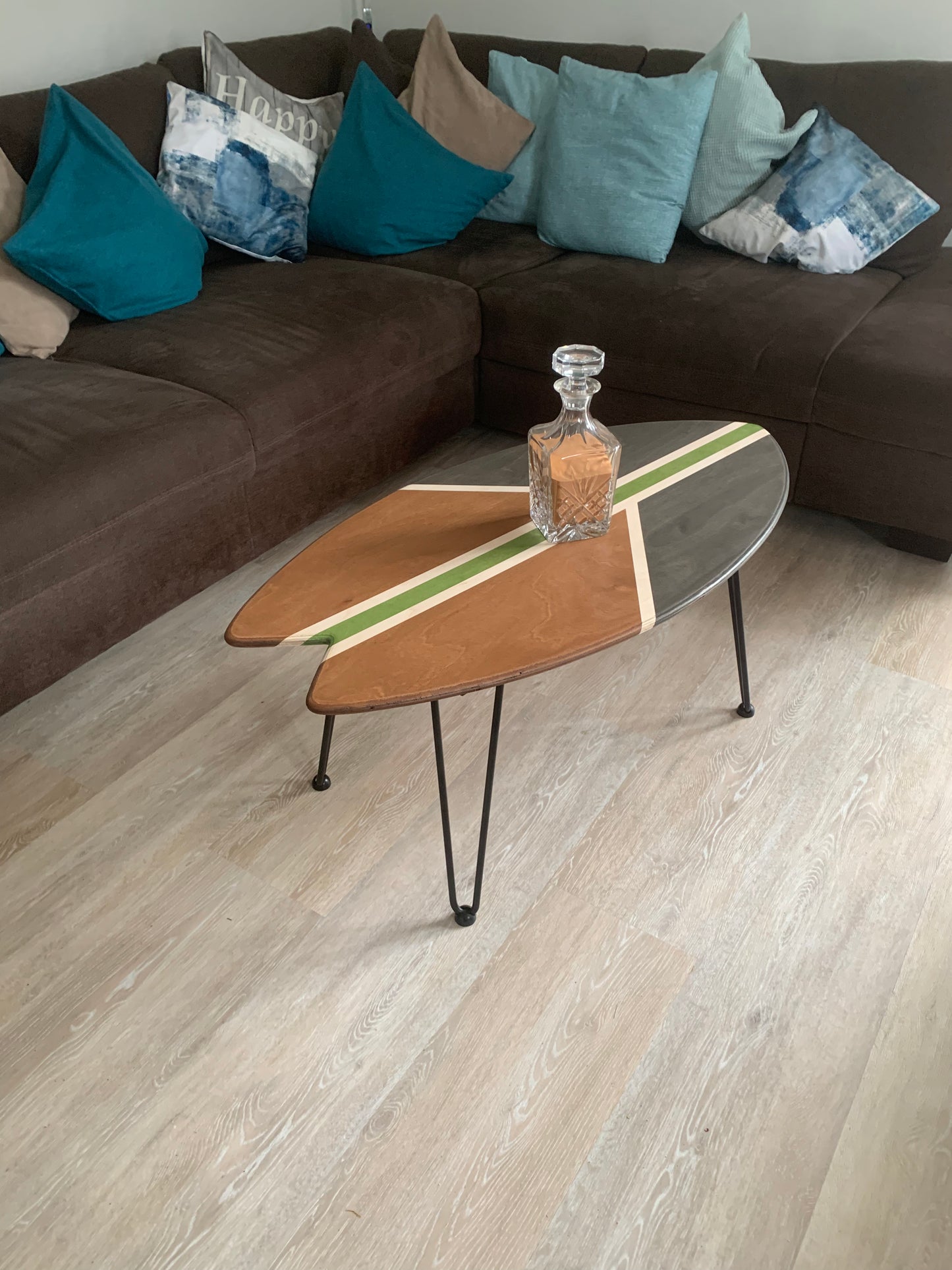 woodybalance Board Tisch inkl. abnehmbare stark Klett Tischbeine