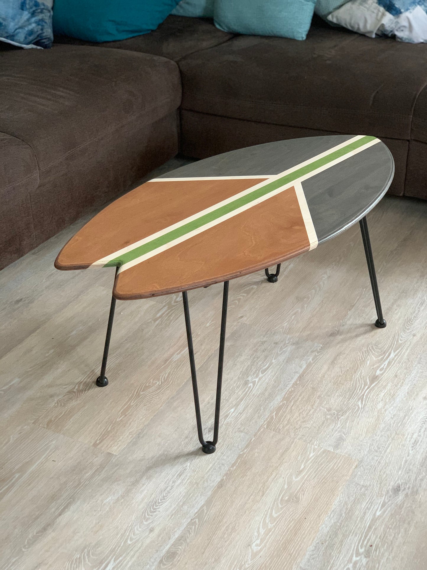 woodybalance Board Tisch inkl. abnehmbare stark Klett Tischbeine