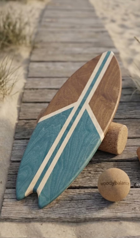 woodybalance Board OCEAN PEACE inkl. Ständer | Surf Form